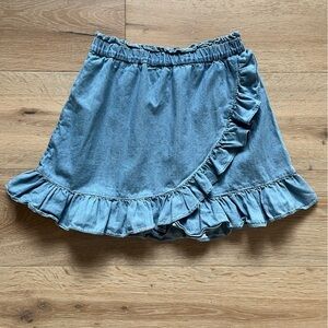 Crewcuts Sz XL Blue Ruffled Denim Skirt 100% cotton *H23